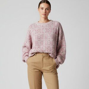 Vintage 1980's Retro Royal North Mills Textured Pink Oversized Sweater X-Large